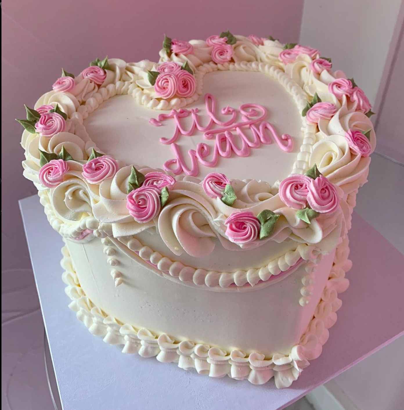 Heart Shaped Buttercream Cake Pink – Da Cakes Houston-hdcinema.vn